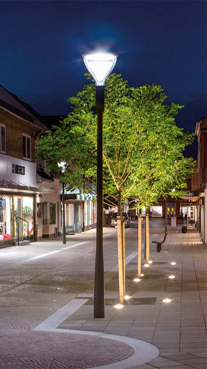 Les luminaires LED Metronomis de Philips sont parfaitement adaptés à l’éclairage urbain du centre-ville de Næstved, au Danemark