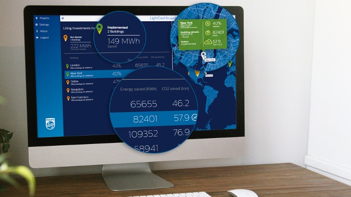 L’éclairage connecté de Philips Lighting (InterAct Office) intègre un logiciel de gestion et d’analyse permettant une prise de décision basée sur les données réelles
