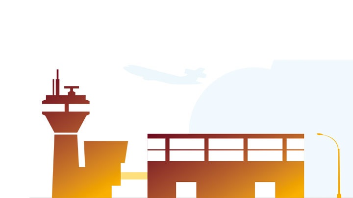Illustration d’aéroport côté terminaux