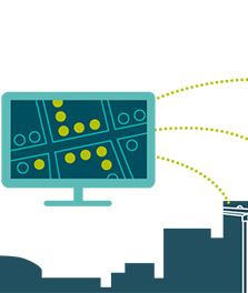 Illustration d’exemple de l’application d’éclairage connecté CityTouch Mesurez, gérez, suivez – collecte de données | big data pour smart cities